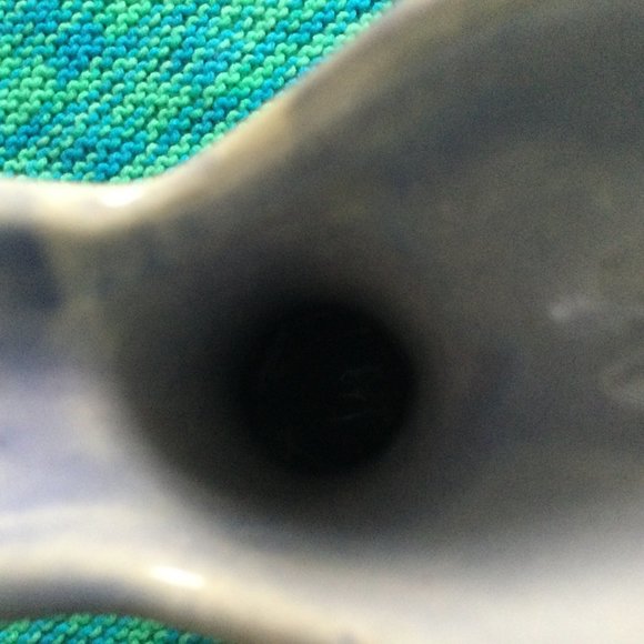 Beautiful handled ceramic vase water pitcher birds butterflies hand painted blue - Picture 10 of 10